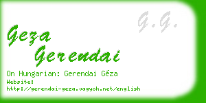 geza gerendai business card